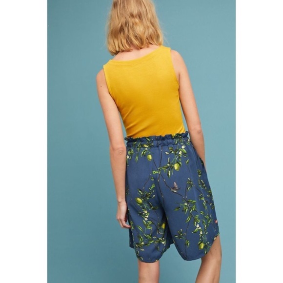 NWT Anthropologie Lemon Print Bermuda Shorts - Picture 3 of 6